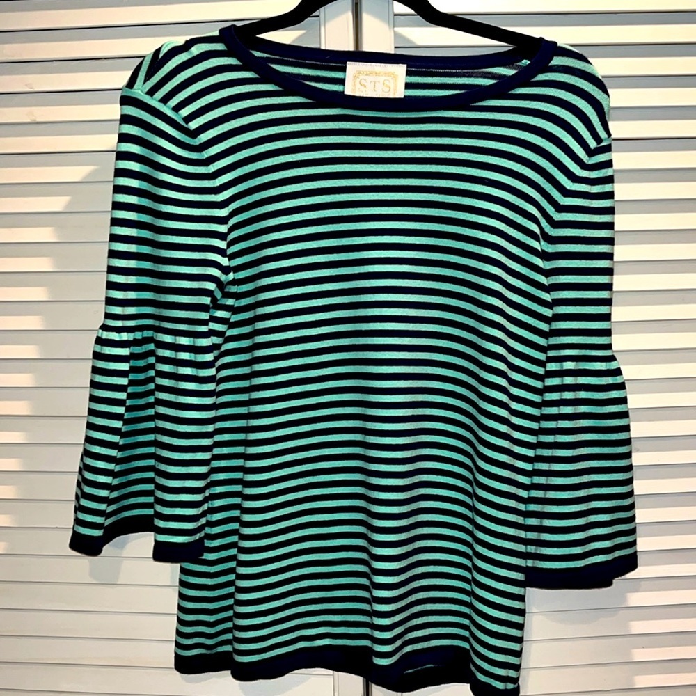 Sail To‎ Sable green/blue bell sleeve sweater women’s S